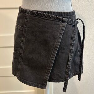 Urban Outfitters BDG Black Denim Mini Skirt with Waist Tie